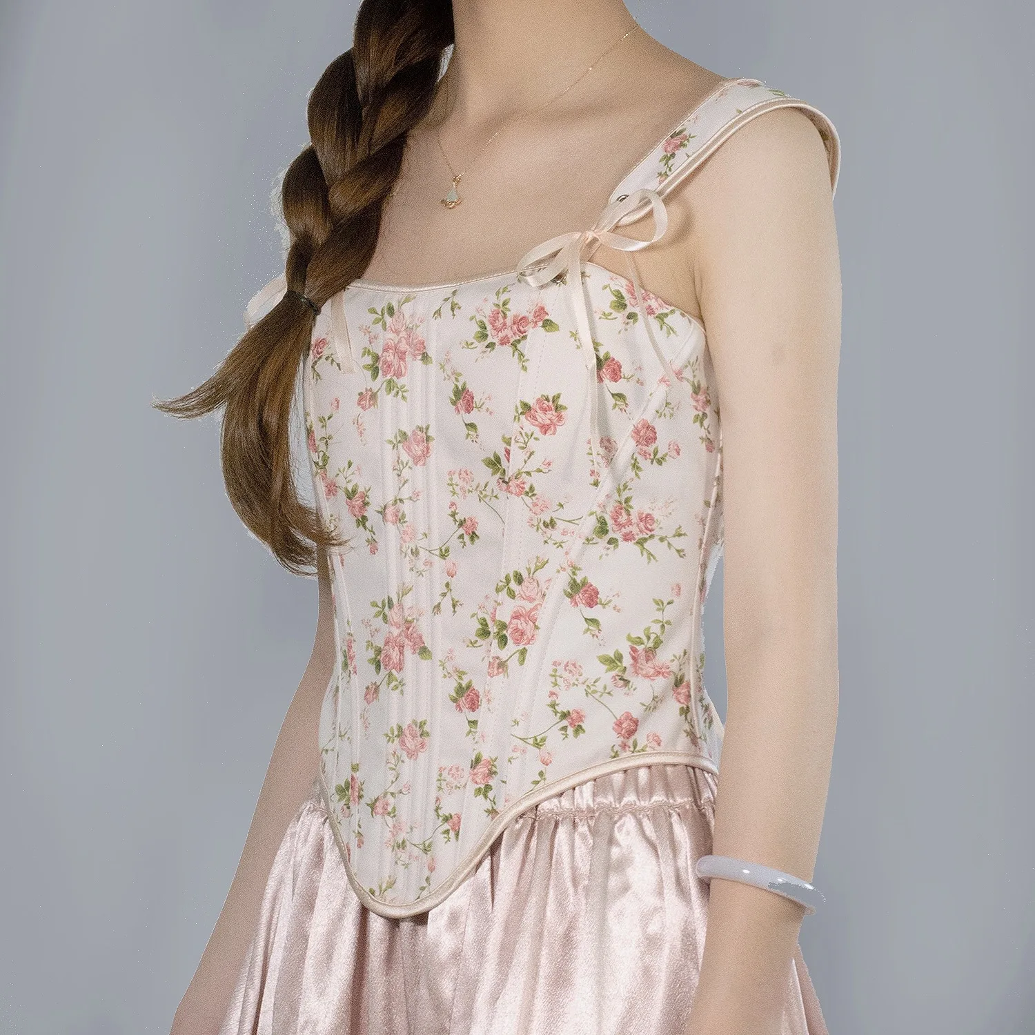 

Модные сексуальные корсеты с милым цветочным узором и шнуровкой, винтажные топы-бюстье для женщин, элегантные утягивающие топы для коррекции фигуры