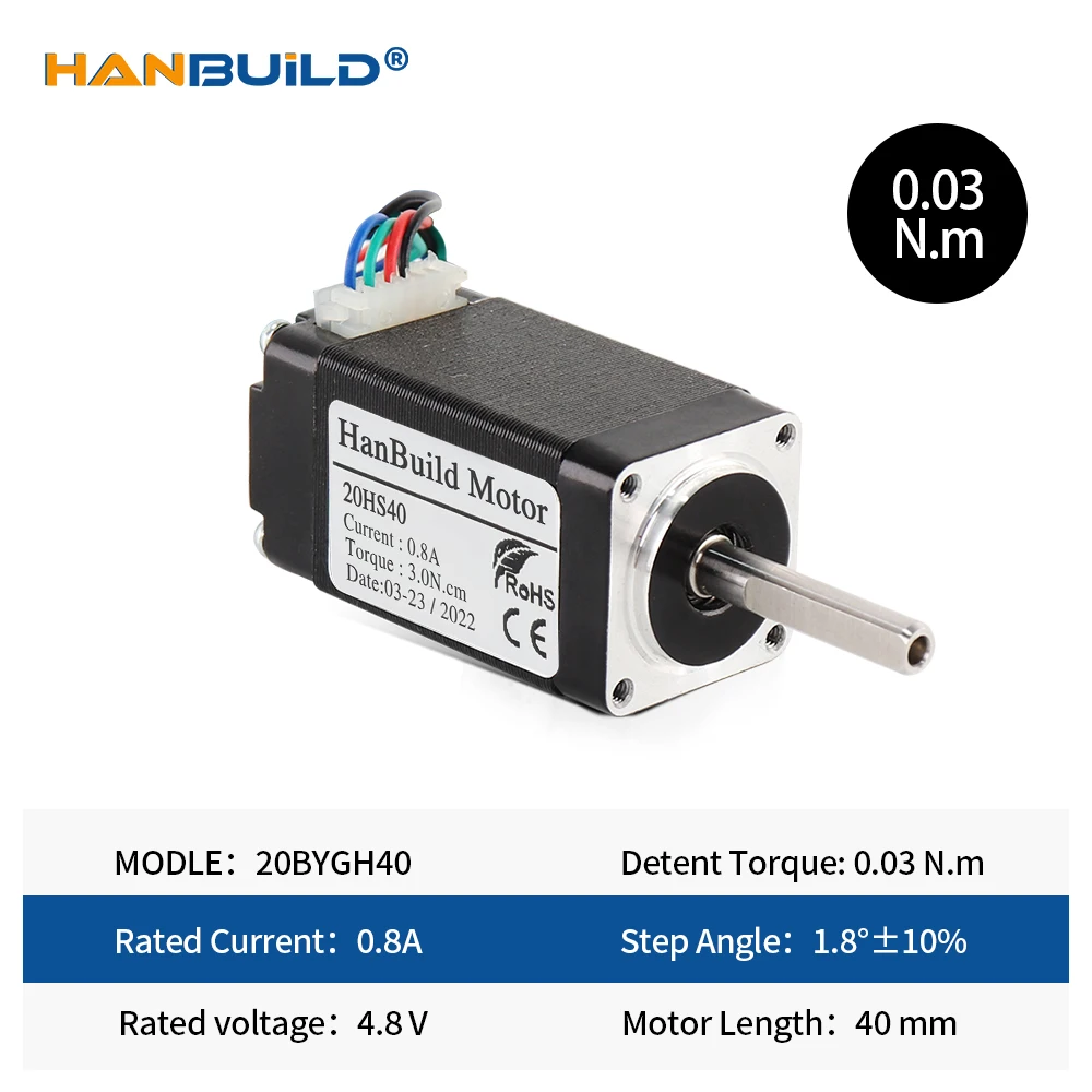 Imagem -02 - Motor Deslizante Prático Nema8 para a Impressora 3d Pcs 20hs40 0.8a 30 mm