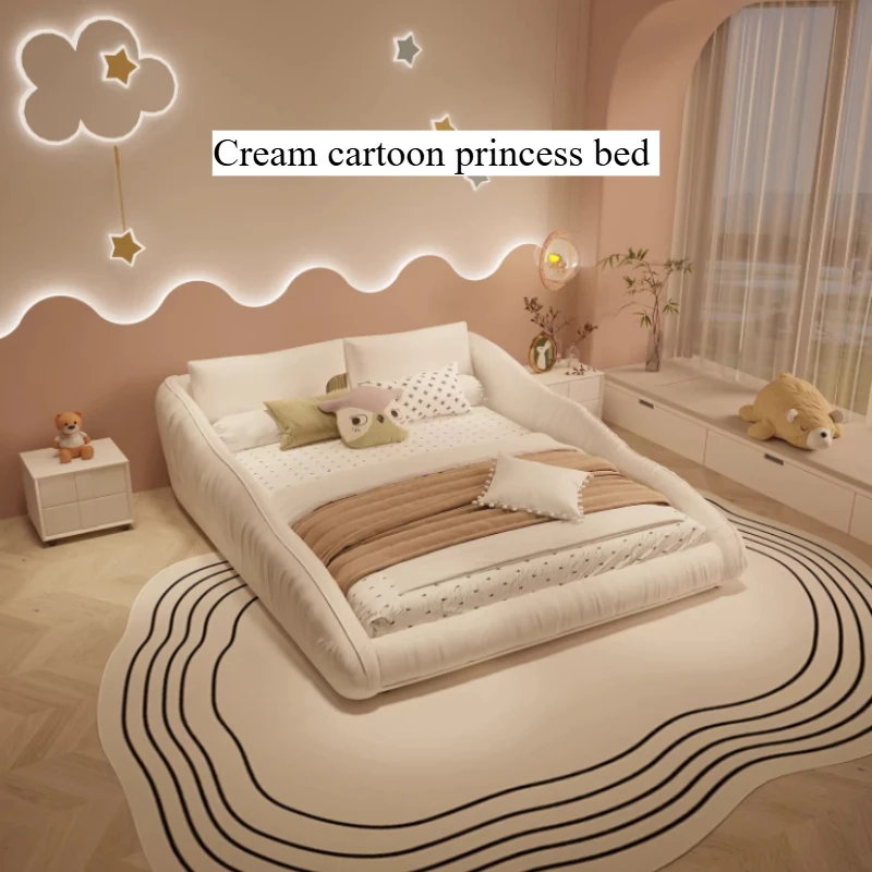 

Fancy Nordic Bed Cute Girl Rail Guard Deluxe Children Beds Frame Storage Camas De Matrimonio Dormitorio Bedroom Furniture