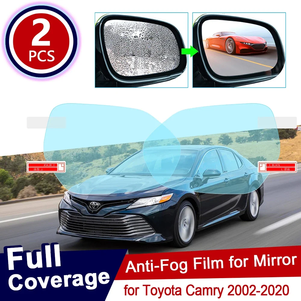 for Toyota Camry XV30 XV40 XV50 XV70 2002~2023 30 40 50 70 Full Cover Anti Fog Film Rearview Mirror Accessories 2010 2011 2012