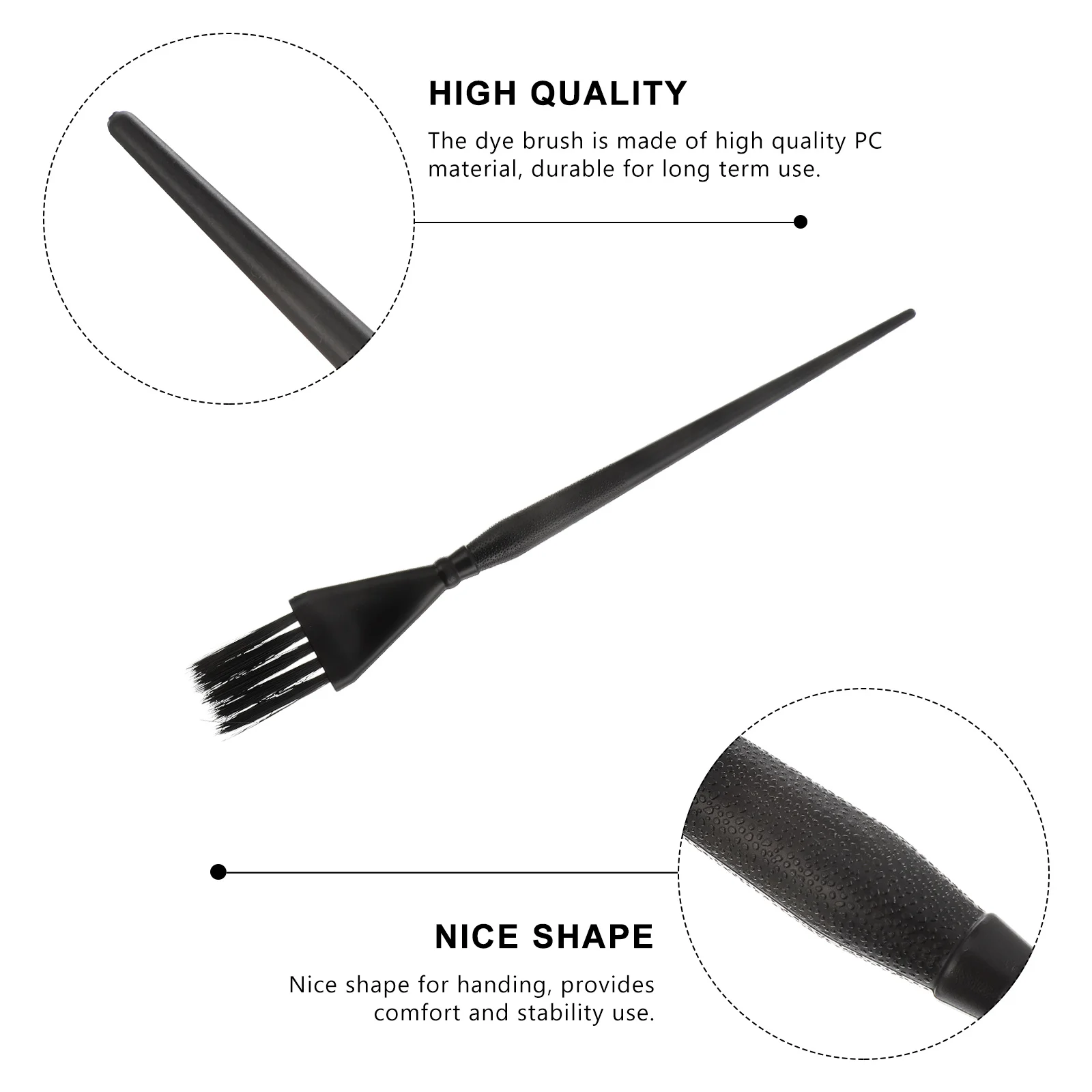 

3pcs Hair Dye Brush PC Material Highlighting Brushes for Hair Color Applicator Salon Use Dyeing Comb Tint Tool