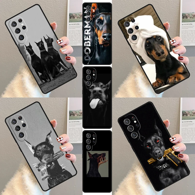 Doberman Pinscher Dog Phone Case For Samsung Galaxy S23 S21 S20 FE S24 S22 Ultra Note20 S10 S9 S8 Plus Silicone Cover