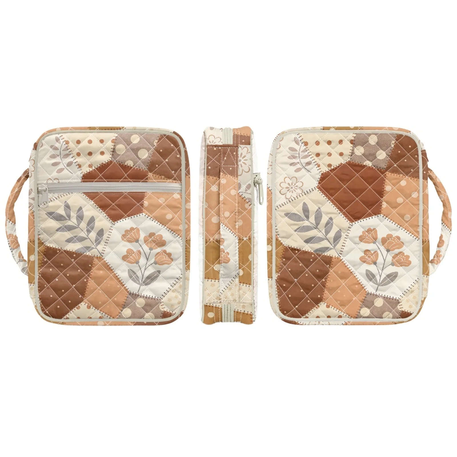Coloranimal Brown Patch Handle Quilted Bible Cover for Daily Life Elastic Polyester Quilted Bible Covers 2026 Collection