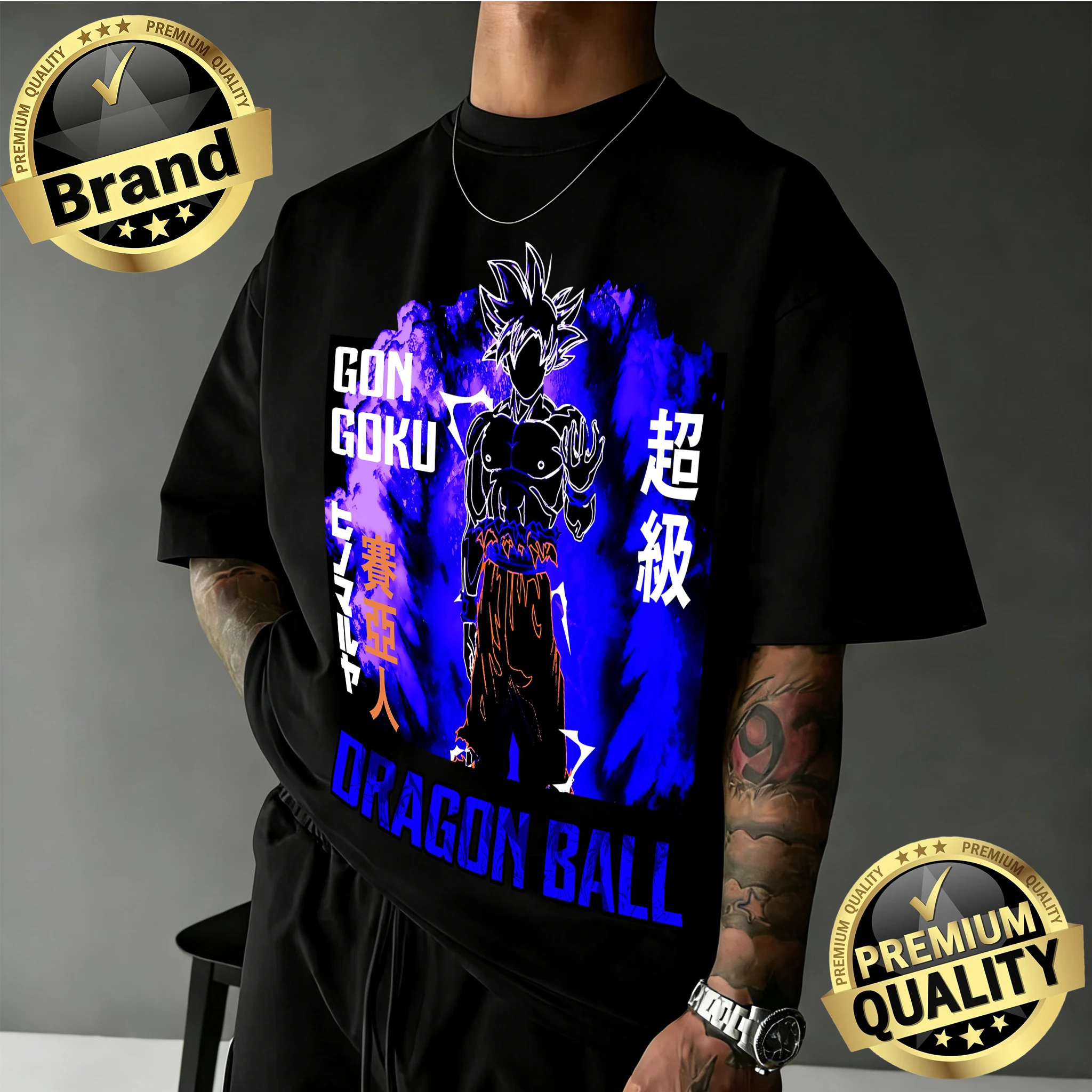 2026 Sommer Neuerscheinung Dragon Ball Übergroßes Retro Anime T-Shirt |   Goku Ultra Instinct Grafikdruck, 100 % Baumwolle, lässiges Y2k-T-Shirt
