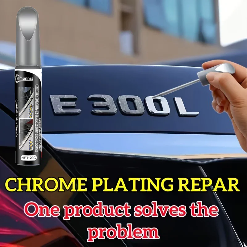 Chrome Plating Repair Pen 20G - Surface Scratch Repair, Suitable for Automobile Chrome Plating Parts, Wheel Hubs, Signs, Door Ha