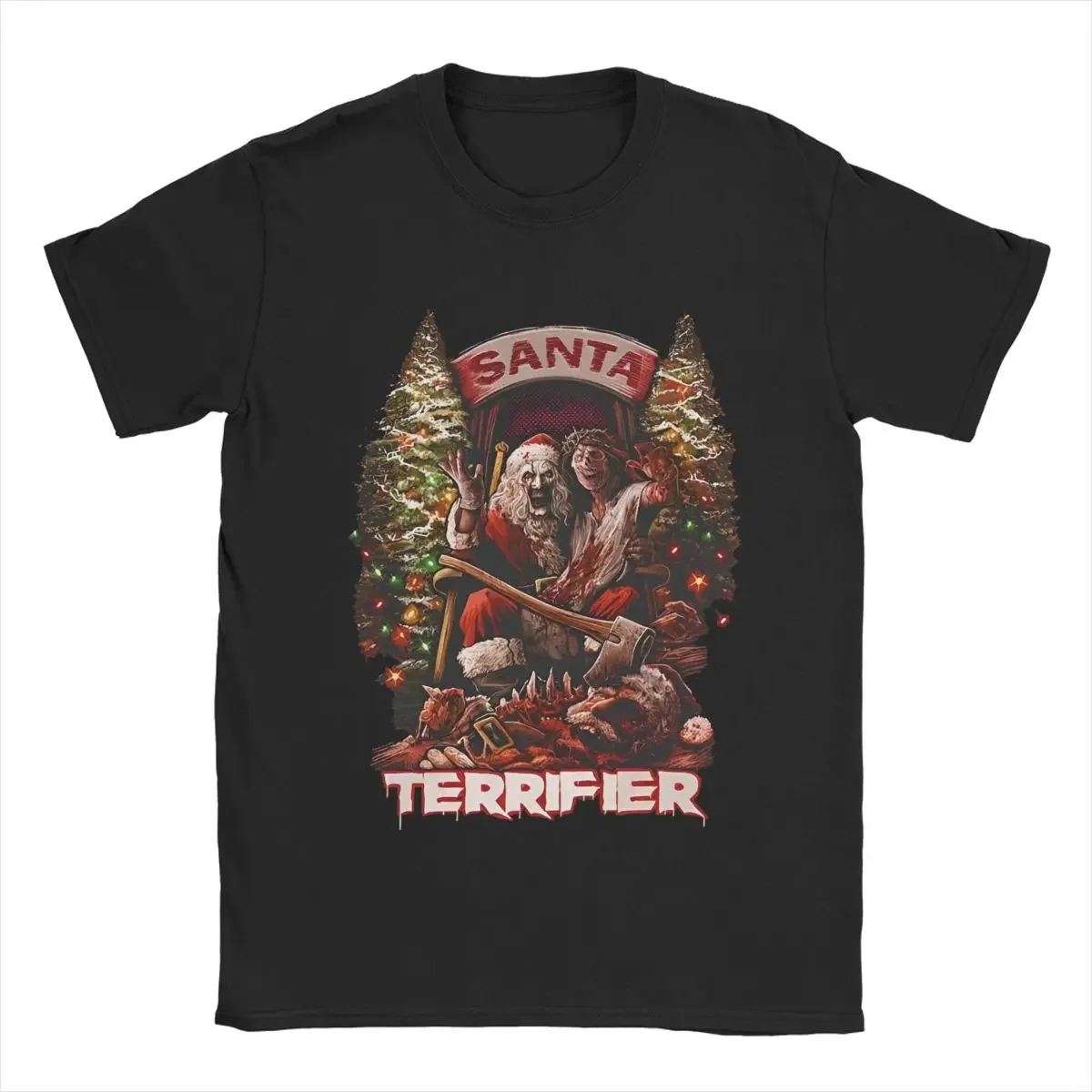 Men Women's Santa Art The Clown Terrifier 3 Horror Movie Christmas Graphic T Shirt Apparel  T Shirts Tee Clothing Original image 5