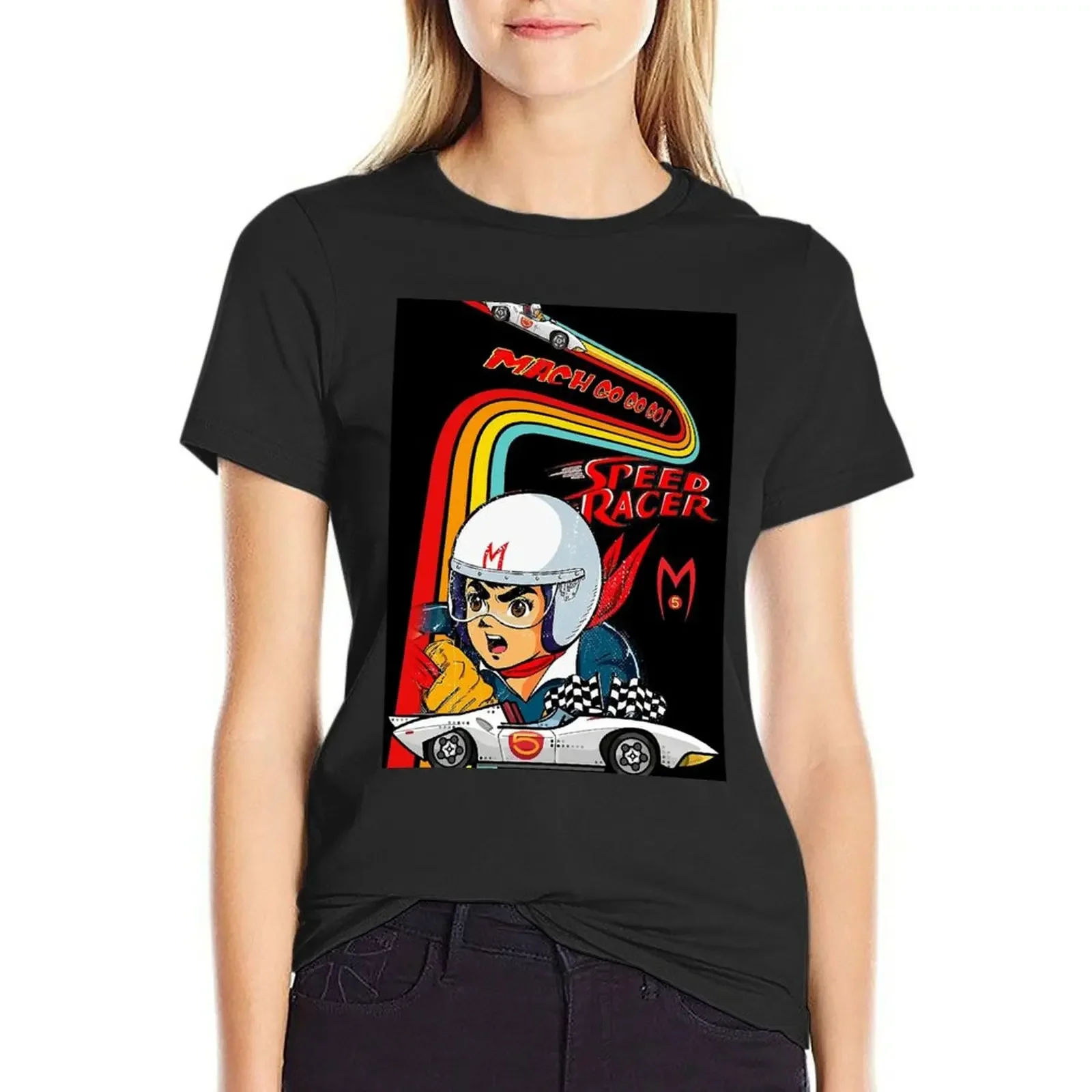 

Retro Go.. go.. speed racer go T-Shirt sweat quick-drying summer top Women's summer blouses 2025