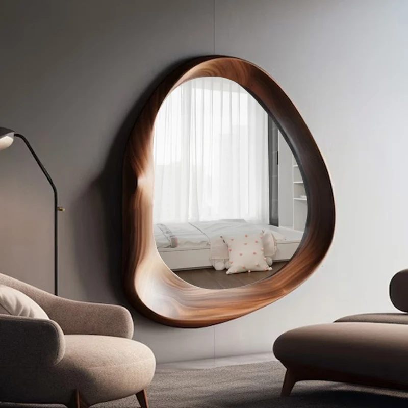 

French Irregular Bathroom Mirror Antique Wall Hanging Special-shaped Dressing Mirror in Bathroom Household Wash Table