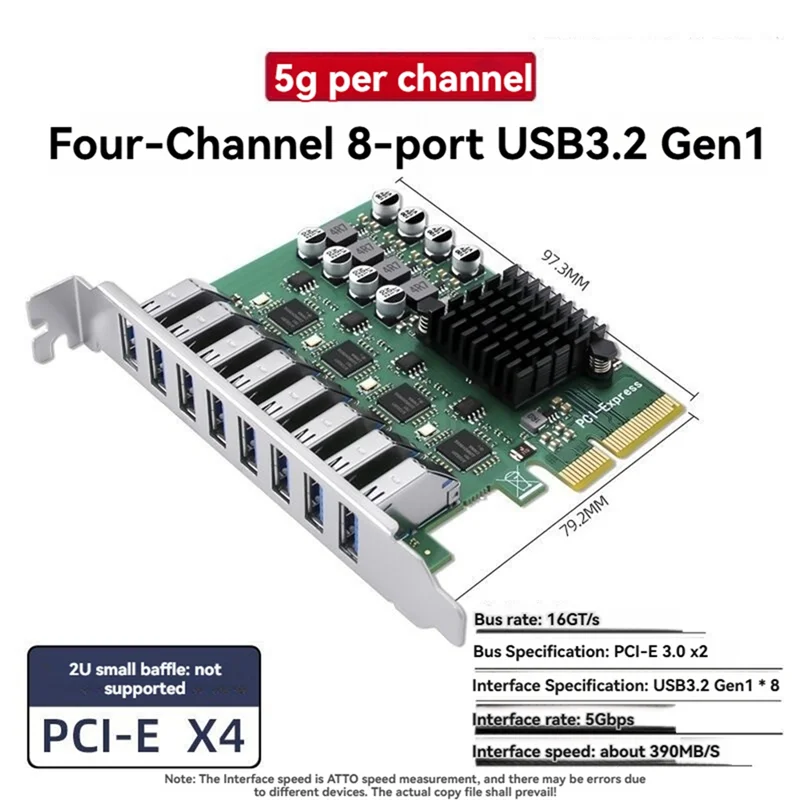 

AC57-PCI-E X4 3.0 на 4 канала, 8 портов USB 3.2 Gen1, плата расширения PCI-E X4 USB 3.0, адаптер 5 Гбит/с, контроллер для настольного ПК
