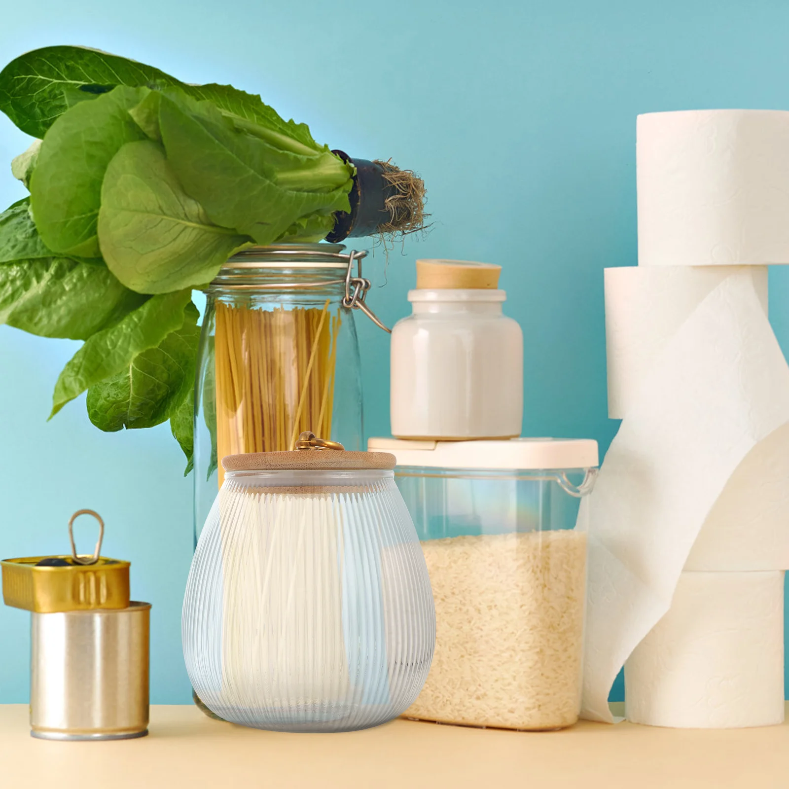 

1Pcs Coarse Cereal Storage Jar Kitchen Food Storage Container Airtight Sealing Jar Clear Snack Can Coarse Cereal Container