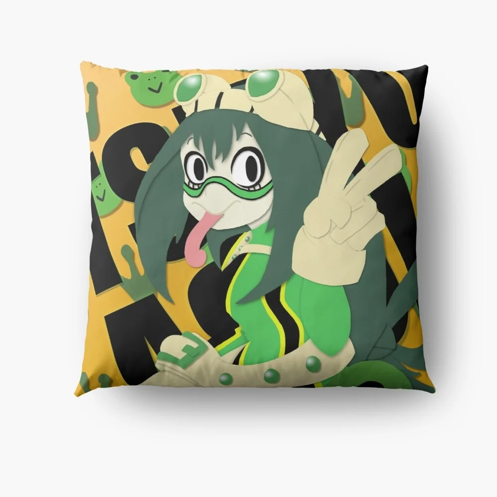 Froppy Tsuyu Asui Pattern Cushion Cover Throw Pillow Case Home Decor High Quality