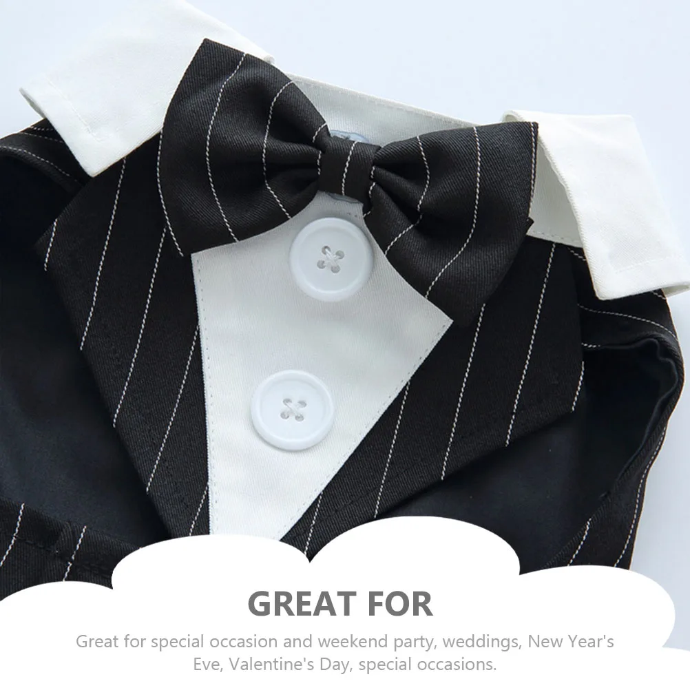 

Pet Tuxedo Dog Clothes Formal Stylish Puppy Wedding Suit Washable Scarf Blazer Comfortable Premium Material Special Occasion New