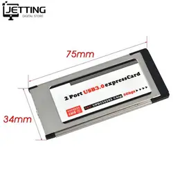 USB3.0 Expansion Card PCI Express Card Expresscard To USB 3.0 2 Port Adapter 34mm Express Card Converter For Laptop Notebook