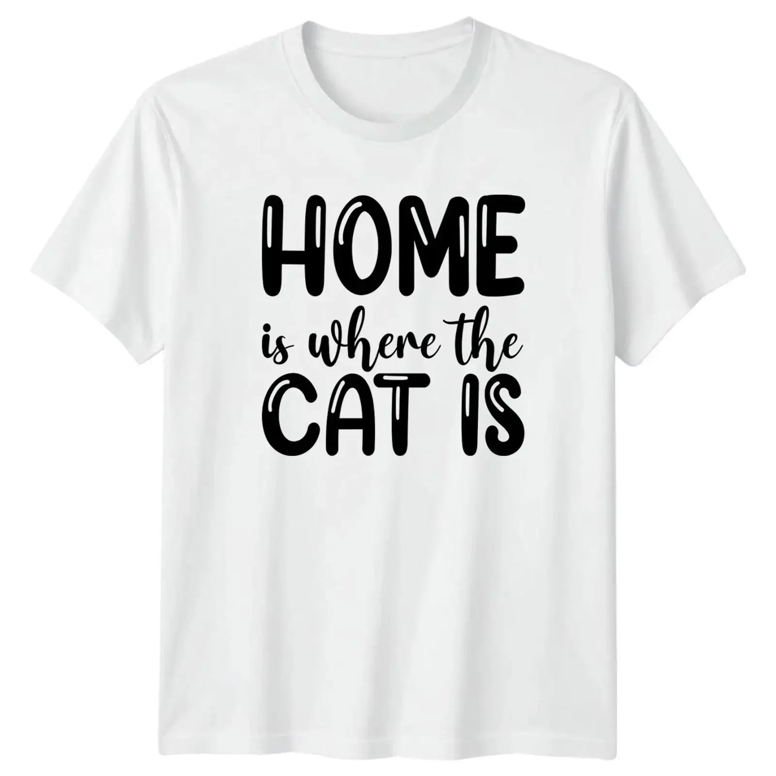 Home Is Where The Cat T Shirt Katzenliebhaber Haustiere Weihnachtsgeschenk für Sie und Ihn vintage Washed Stylish graphic