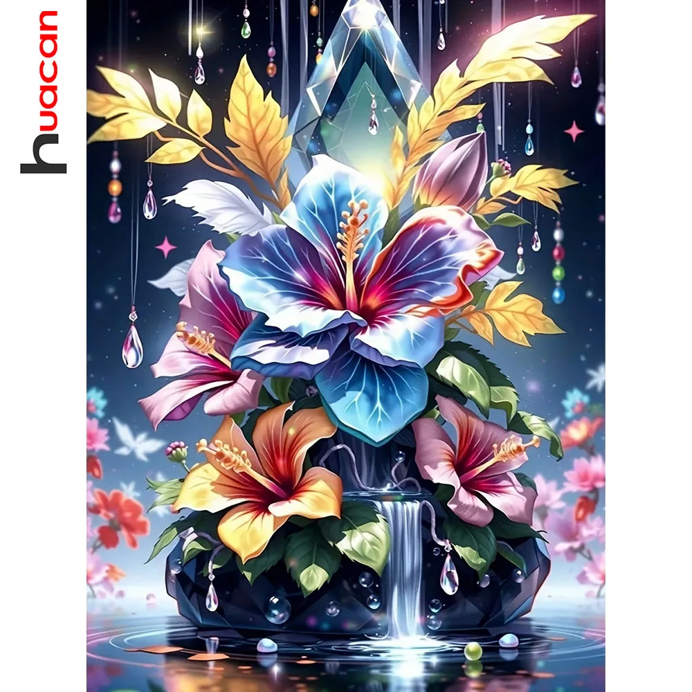 Huacan 5D DIY Diamant Malerei Schönheit Blume Neue Stickerei Kunst Voll Platz Runde Diamant Mosaik Strass Bilder