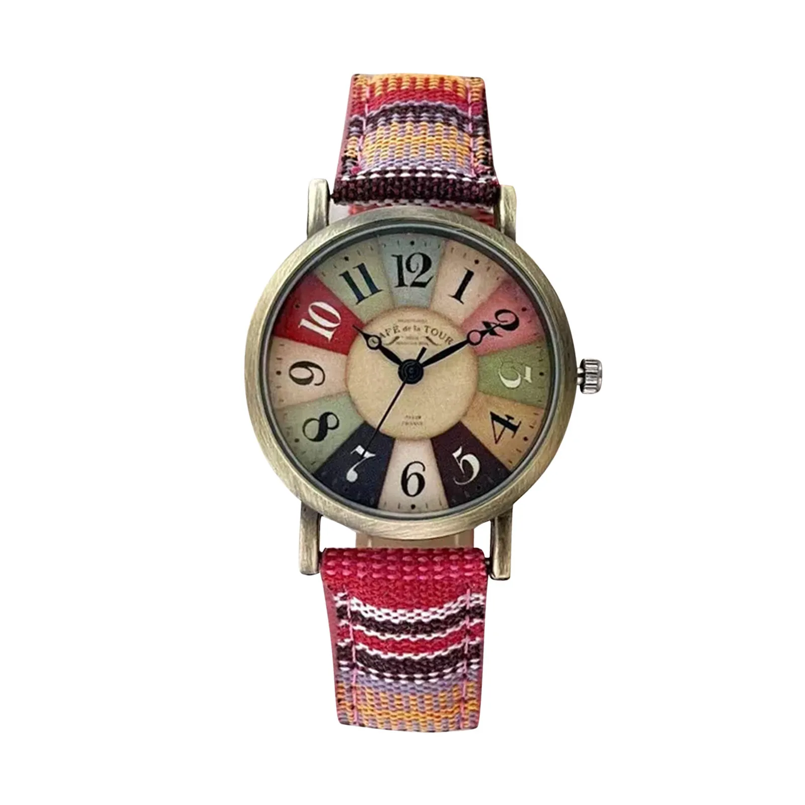 Relojes con patrón de arcoíris multicolor para hombre y mujer, pulsera de mano