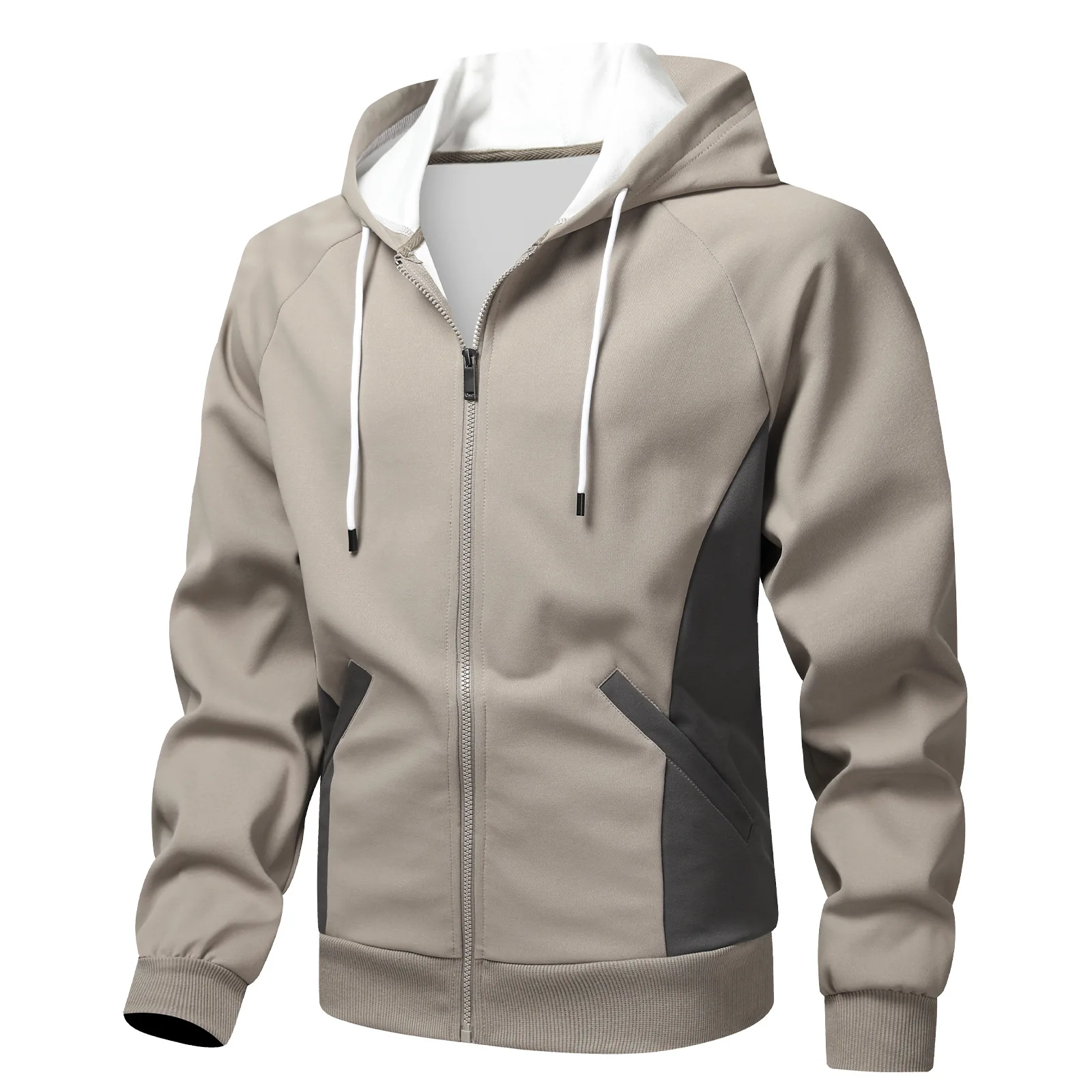 Hoodie Lengan Panjang Tebal Longgar Pria Kardigan Berkerudung Kasual Jaket Musim Gugur Musim Dingin Tahan Angin Hangat Nyaman Streetwear