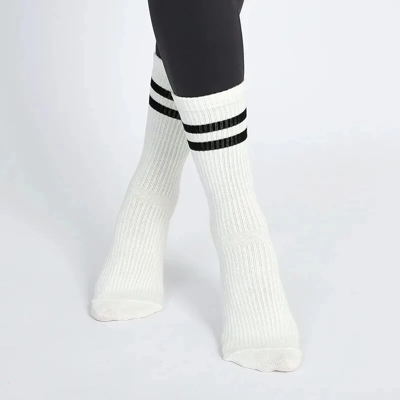 Mid-tube Women Pilates Socks Breathable Anti-Slip Yoga Socks Cotton Ladies Ballet Dance Elasticity Fitness Sports Socks