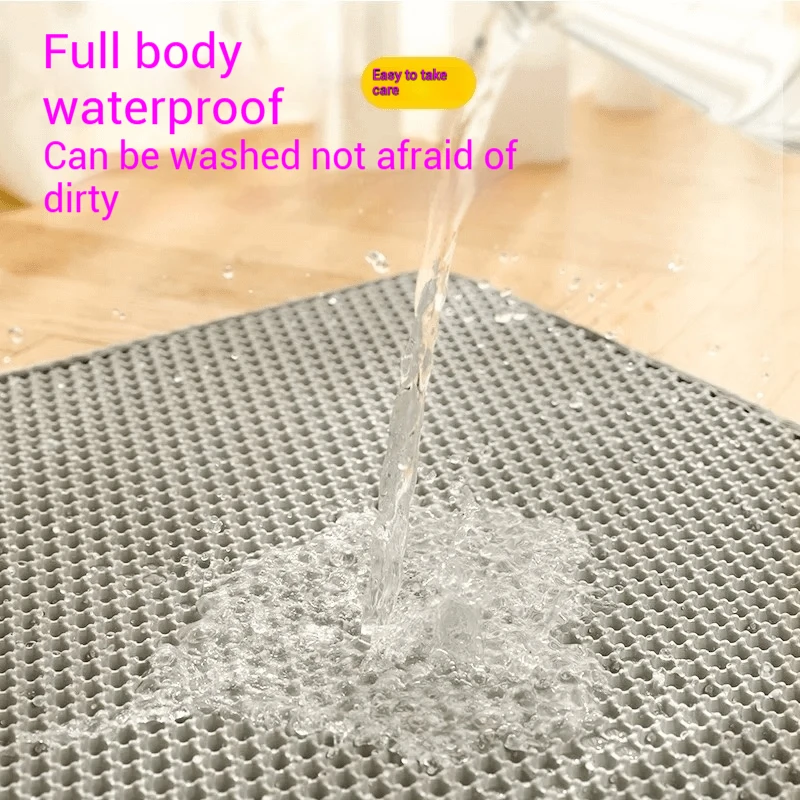 كبير مقاوم للماء طبقة مزدوجة القط القمامة حصيرة عدم الانزلاق قابل للغسل صندوق نفايات الحيوانات الأليفة حصيرة دائم الرمال الصياد سهلة التنظيف القط المرحاض حصيرة