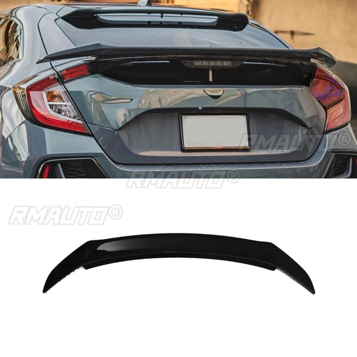 Car Rear Trunk Spoiler Wing Rear Roof Wing Rear Spoiler Body Kit For Honda Civic 2016-2019 10th Gen Car Accessories