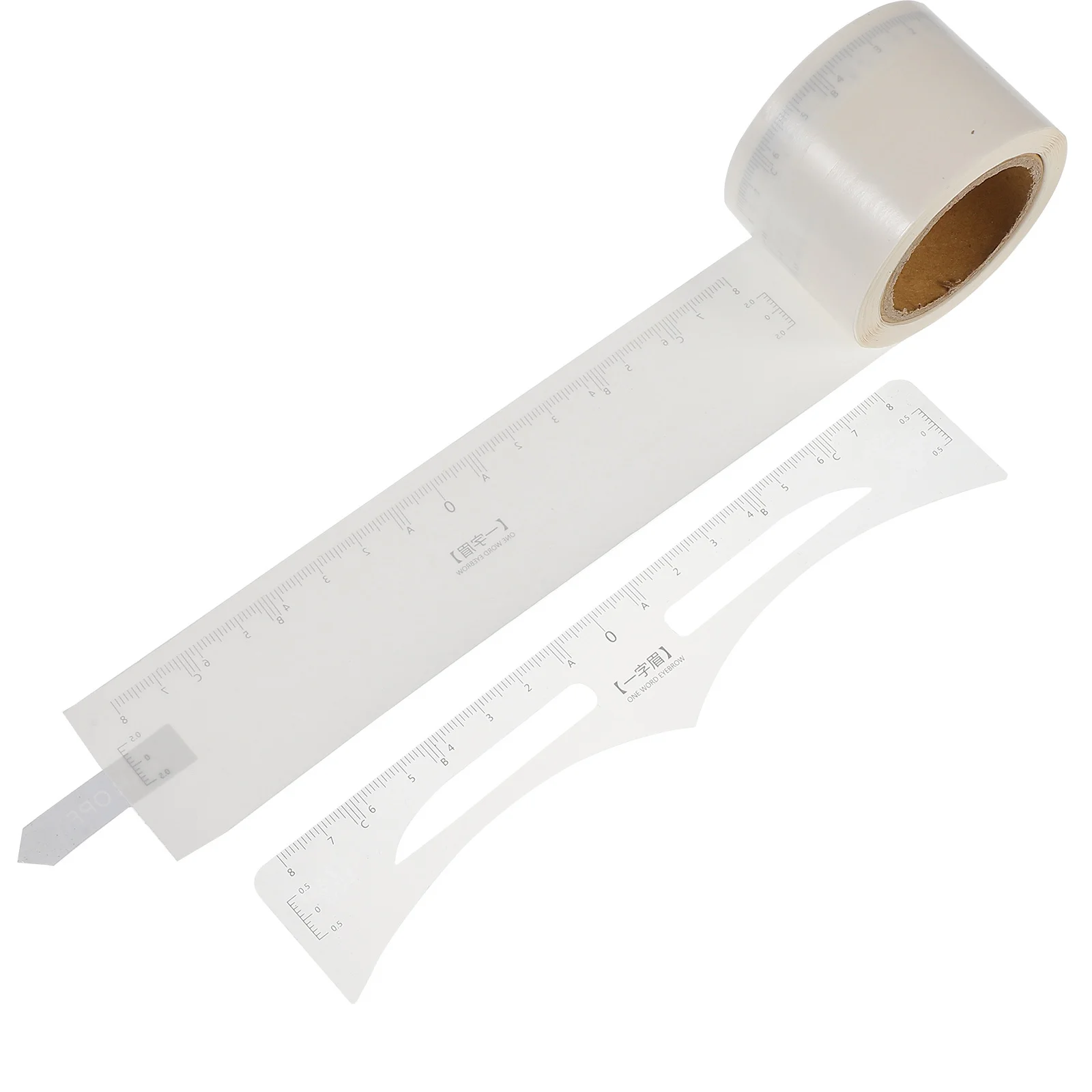 Adhesive Eyebrow Ruler Stencil Disposable Eyebrow Measurer White Safe Skin Friendly Easy to Use Makeup Accessory