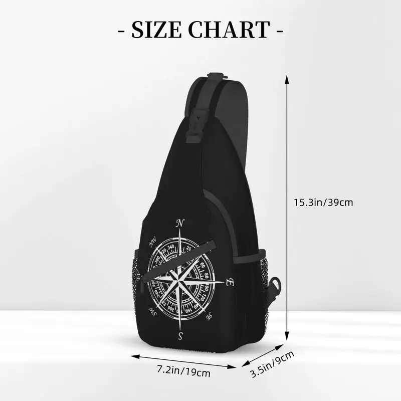 NSWE Compass Nautical Sling Crossbody Backpack Men Custom Shoulder Chest Bag for Cycling Camping Daypack