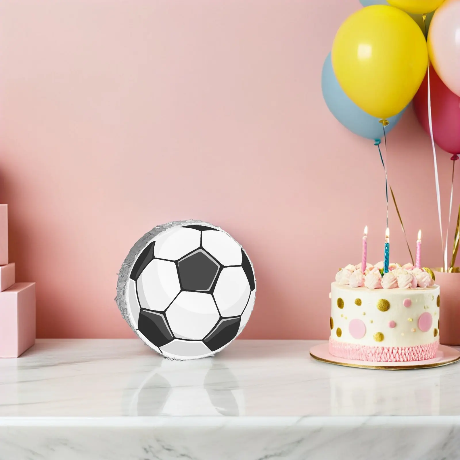 

Набор из 1 шт. футбольной пиньяты - украшение для вечеринки в форме футбольного мяча для дня рождения, спортивных мероприятий, с палочкой для подвешивания