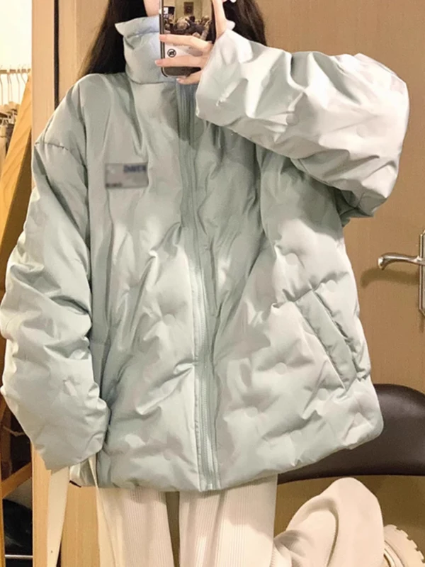 

Winter New Sle Warm Cotton Jaet Women's Loose Bread Sle Stand Collar Korean Version Faionable And Comfortable Coat