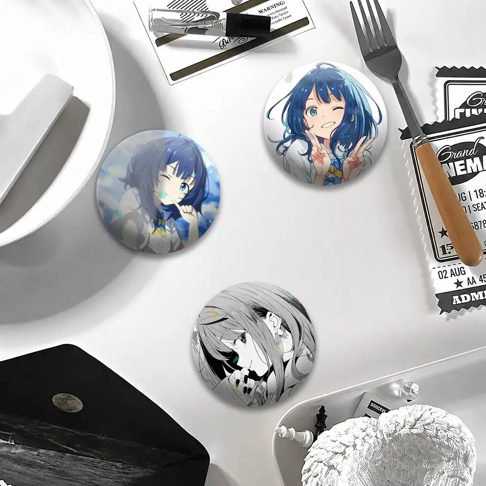 M-Makeine T-Too M-Many L-Losing H-Heroines! Badges Creative Tinplate Button PinsBrooch Badge Clothes Backpack