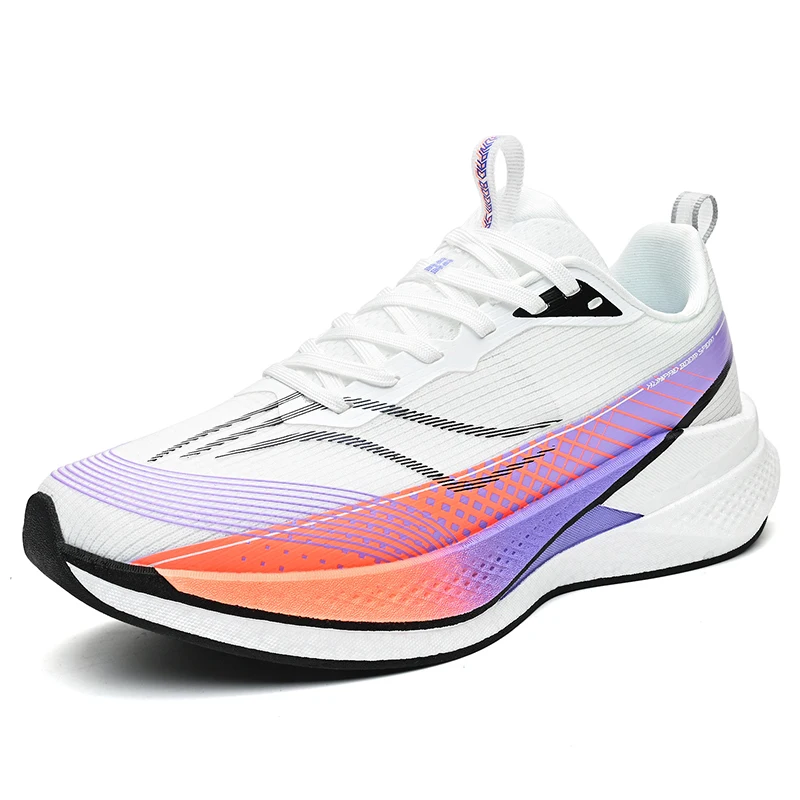 

Shock Absorbing Outdoor Racing Sneakers Unisex Rotary Buckle Thick Sole Non Slip Fitness Walking Shoes