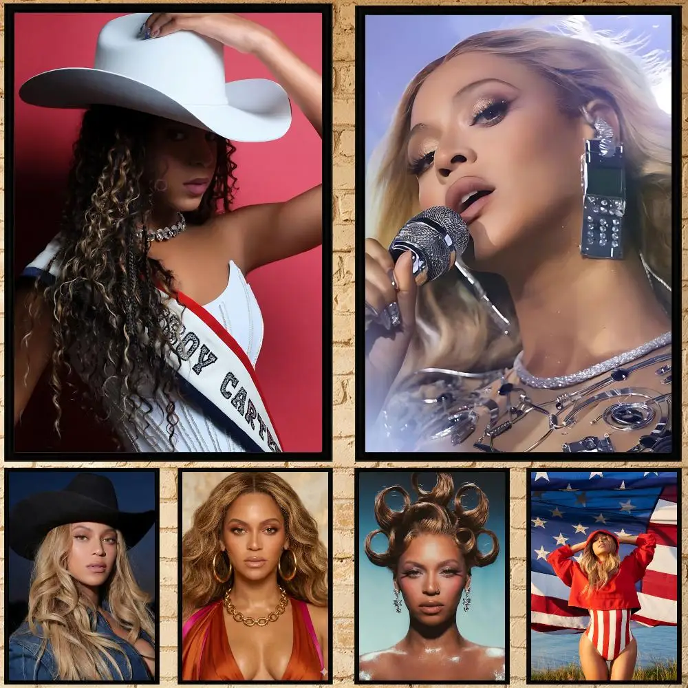 music Beyoncé Poster Poster HD Waterproof Self-adhesive Art Print Wall Decor for Bedroom Living Room Gift