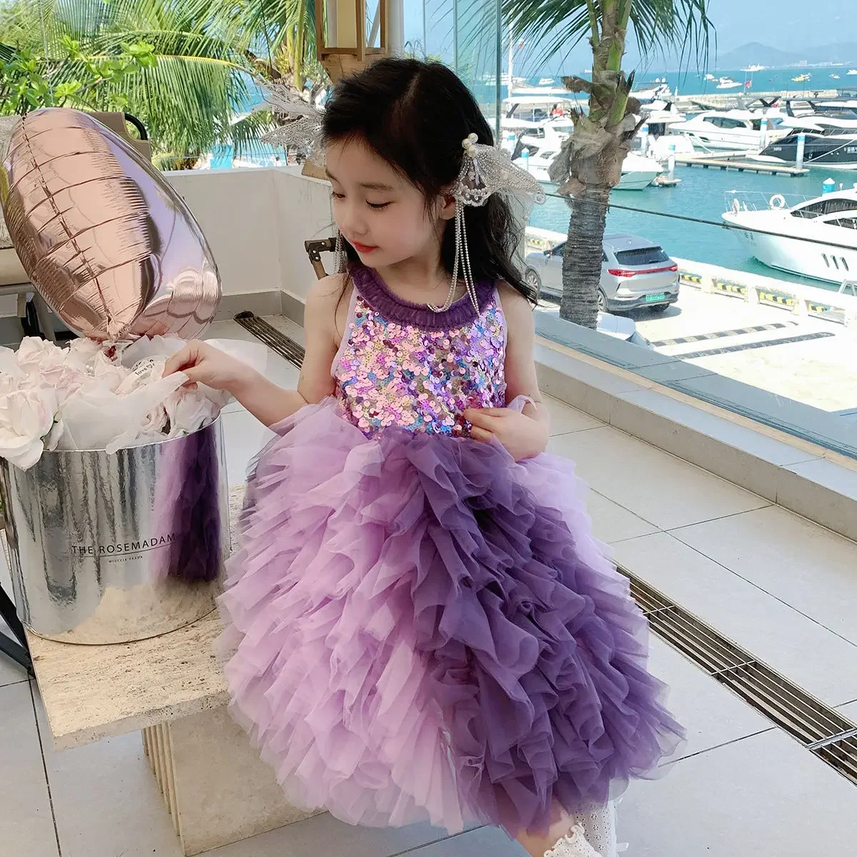 Flower Girl Dresses for Wedding Robe De Soirée De Mariage Kids Pageant Gowns Tulle Ruffled First Communion Dress Eid Dress