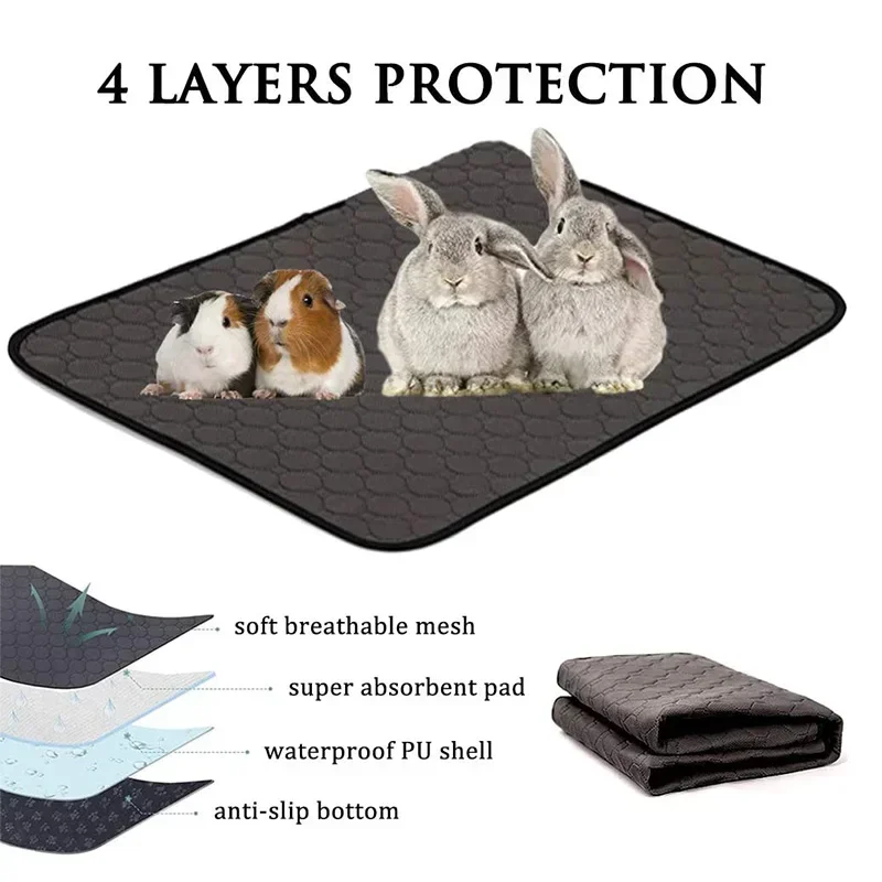 Pee Slip Liner For Hamsters Waterproof Pad Pig Mat Cage Absorbent Guinea Items Pet Rabbit Highly Accessories Small Bedding