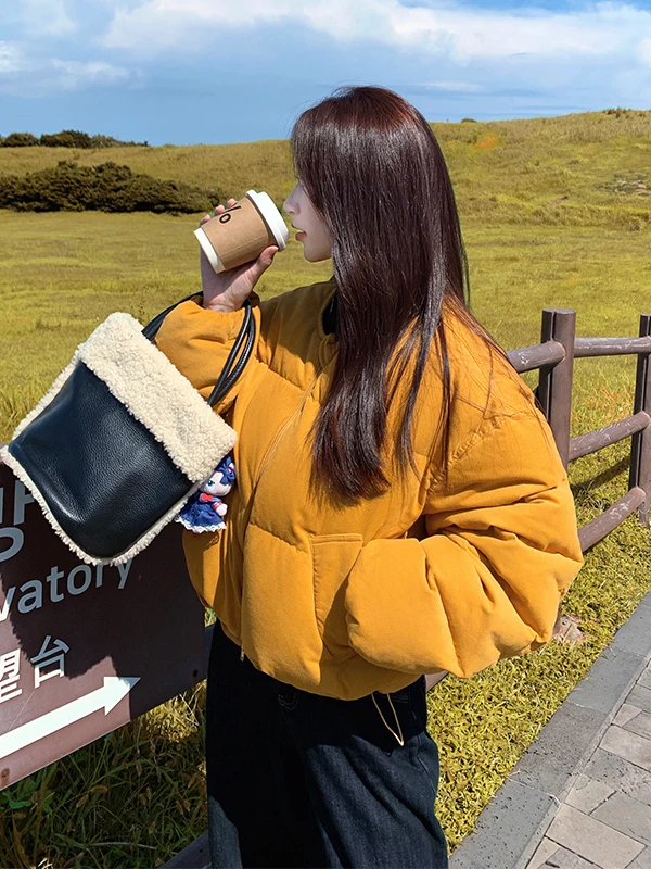 Manteau d'hiver pour femme en duvet de canard blanc 90% - Style coréen - Coupe ample - Écologique - Nouveau - Chaud