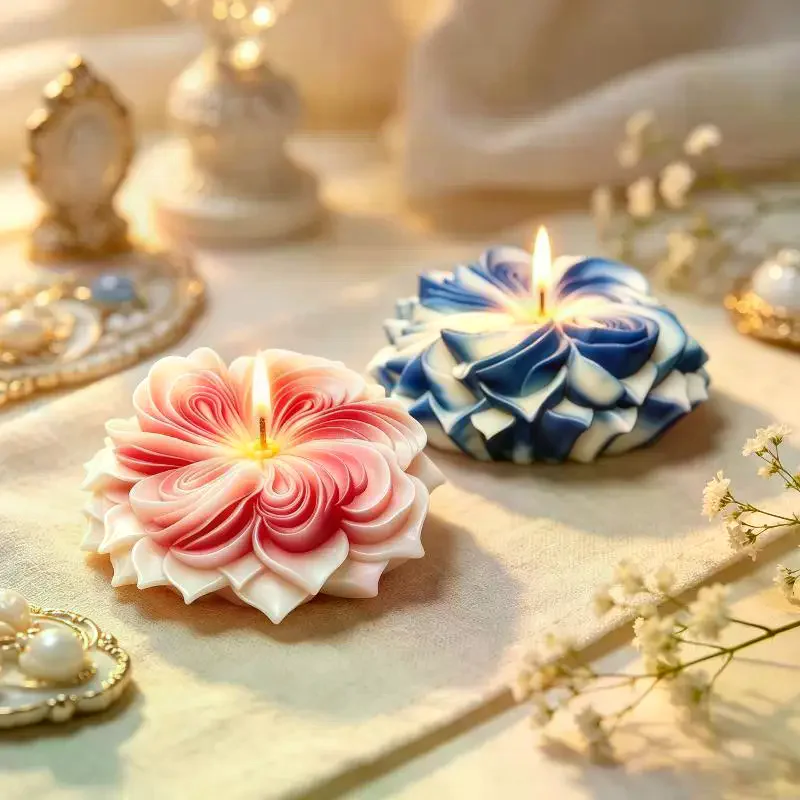 Cavity 3D Dahlia Flower Silicone Mold Crafts High-Temp Resistant Non-Stick Mold With Blooming Dahlia Easy Clean