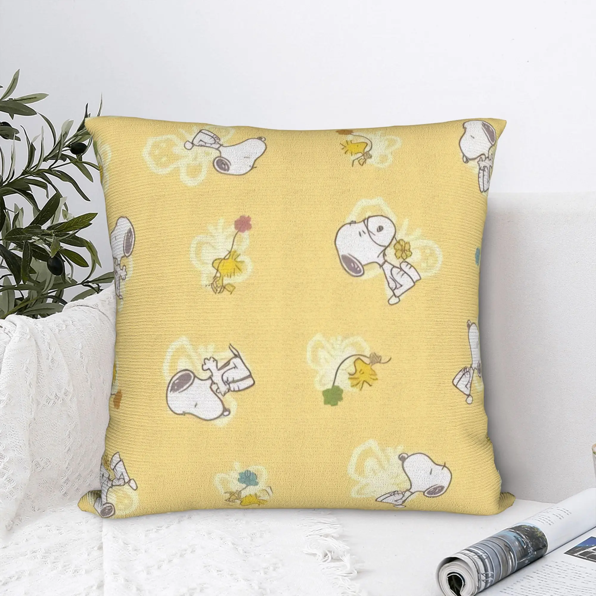 Cute Woodstocks S-Snoopys Pillowcase Polyester Cushion Cover Decorative  Pillow Case Cover Home Wholesale 40X40cm