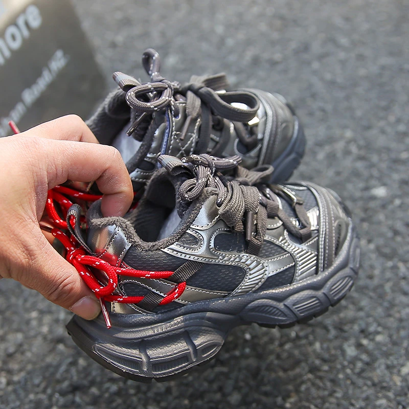 أحذية رياضية للأطفال من جلد الغزال لخريف وشتاء، أنماط جديدة للأولاد والبنات، أحذية أبي قطنية، أحذية رياضية للأطفال