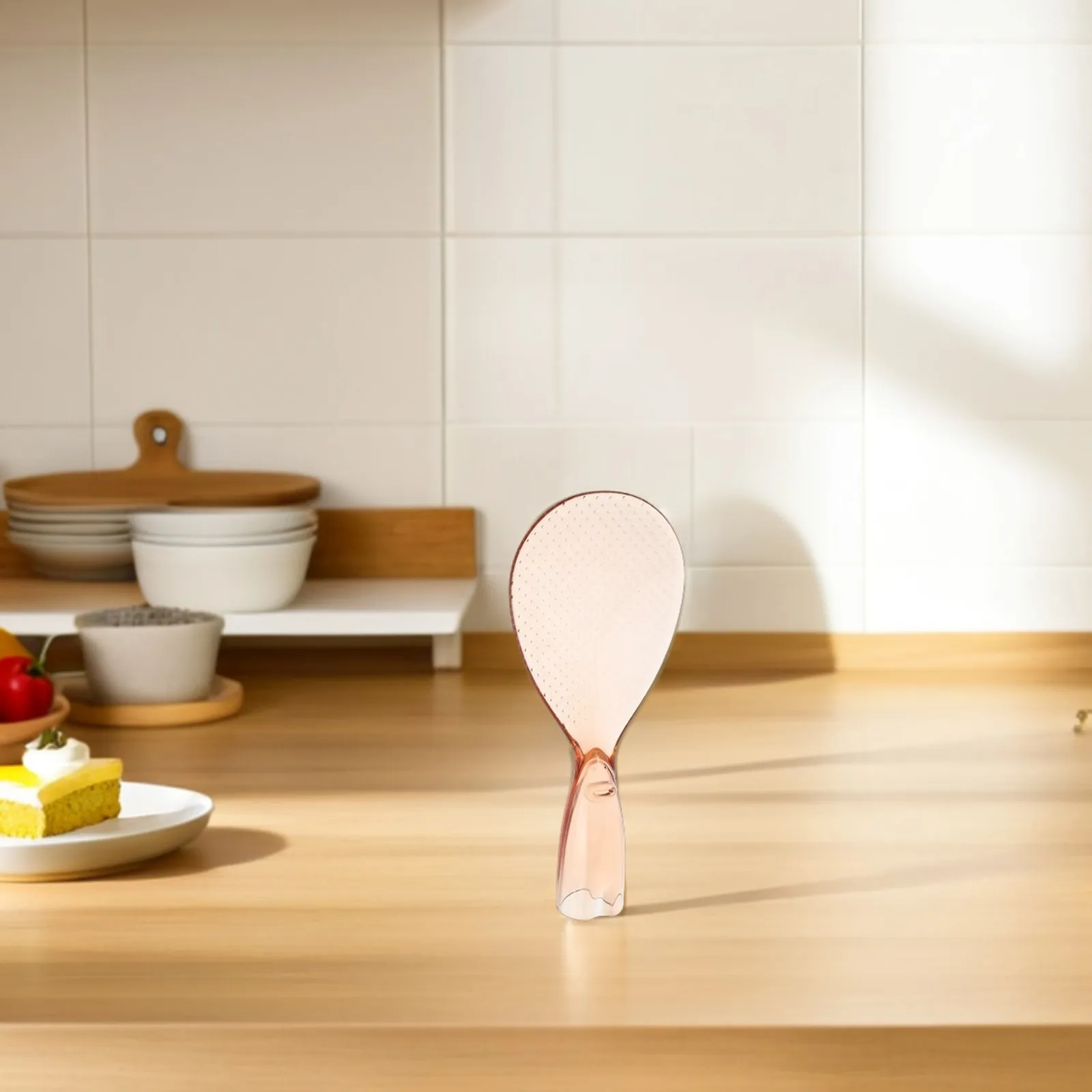 Self Standing Nonstick Rice Spoon Paddle Heat Resistant Ergonomic Cooking Scoop for Home Kitchen Self Standing Rice Spoon