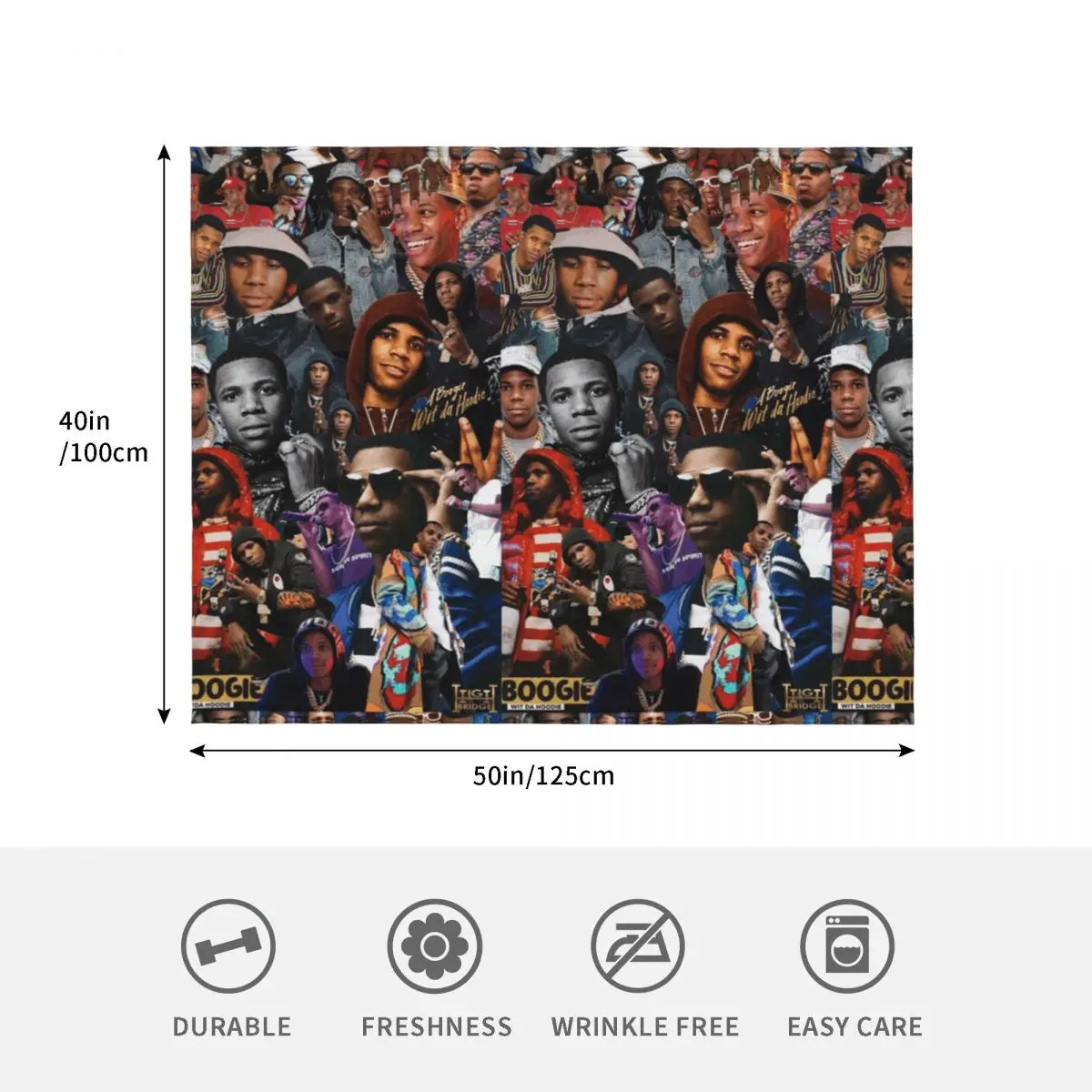 A Boogie Wit Da هوديي الكولاج رمي بطانية أريكة رمي أريكة للأطفال تأثيري أنيمي البطانيات