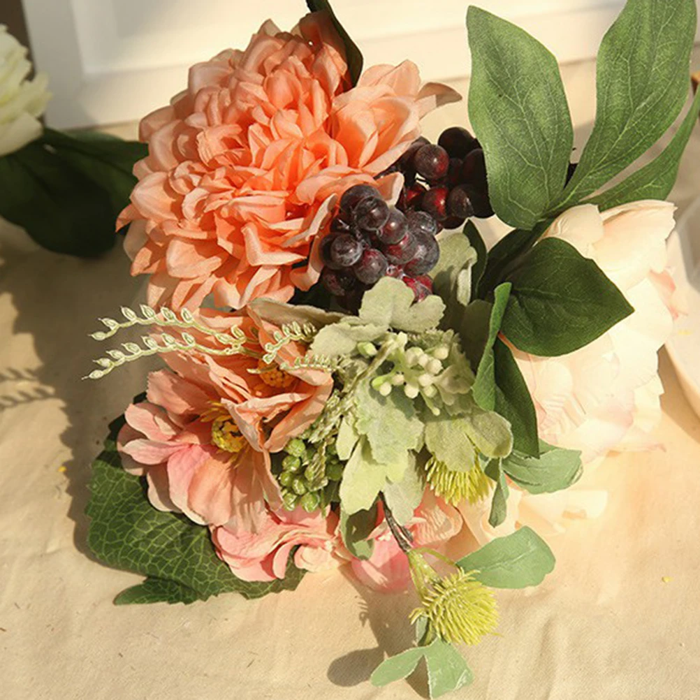 

1Pcs Simulation Peony Flower Bouquet Lifelike Artificial Flowers Natural Looking Home Garden Decor Vibrant Color Realistic