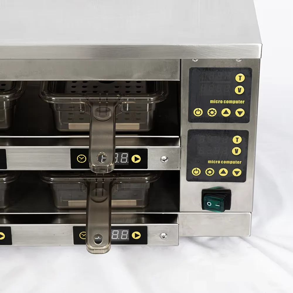 2 Layers 2/4/6/8 Pans Commercial Restaurant Kitchen Equipment Burger Patty Warmer Station Warmer Display Cabinet