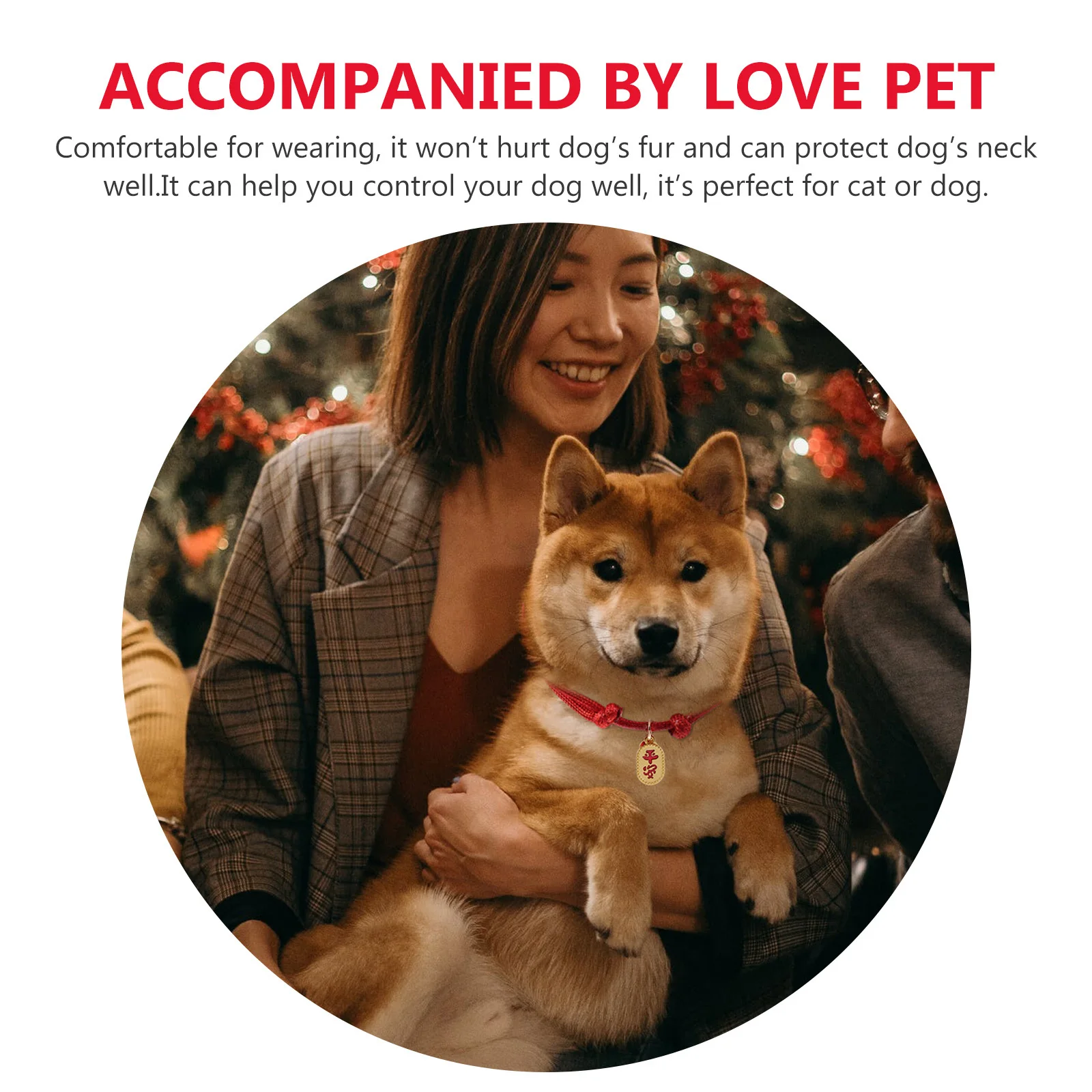 

2Pcs Festive Pet Collars Adjustable Decorative Dog Puppy Cat Neck Ring Perfect for New Year Photos Decorative Cat Collar