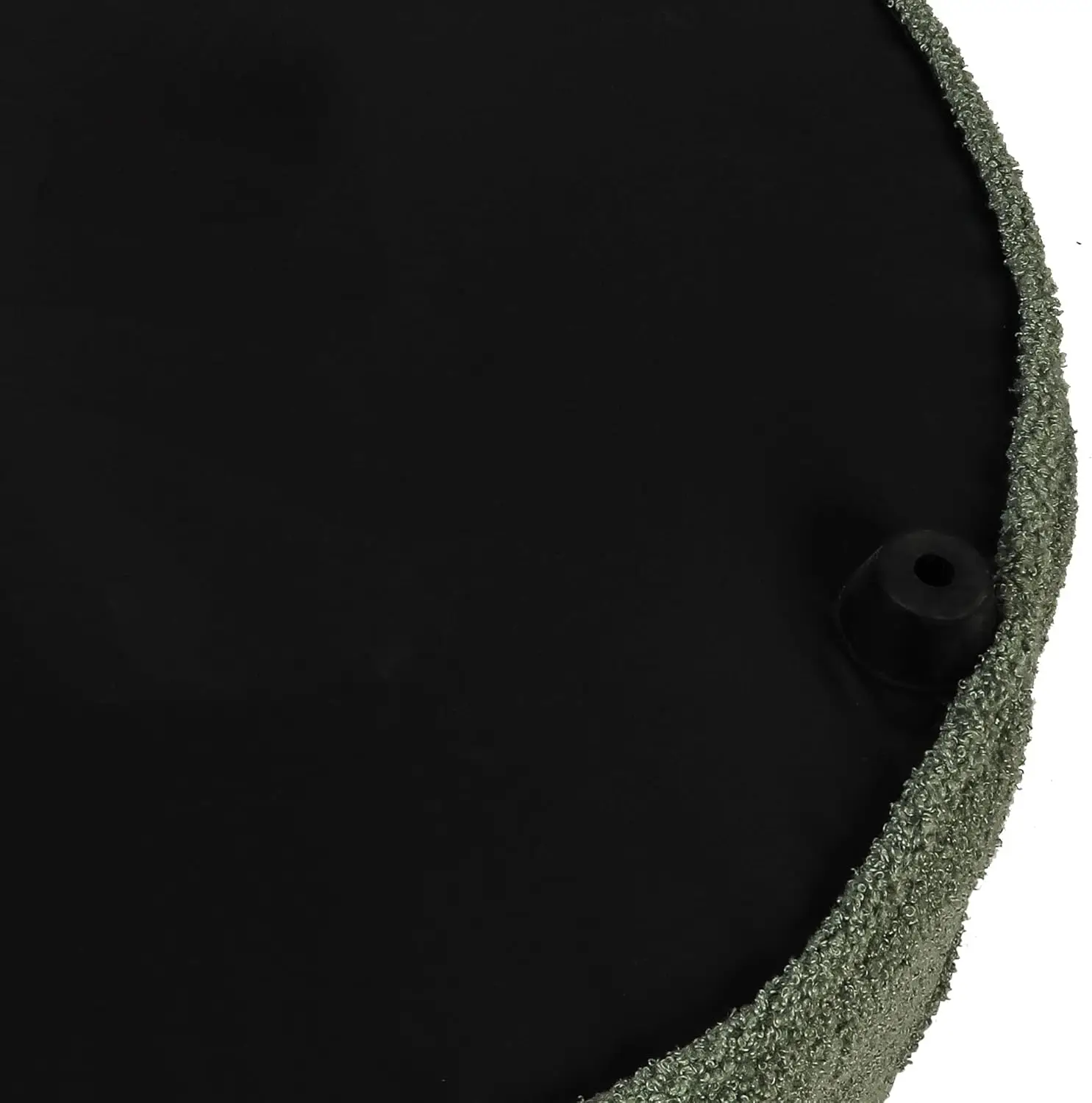 28 Inch Faux Fur Round Storage Ottoman, Button Tufted Footrest Stool Bench Coffee Table for Living Room,Green