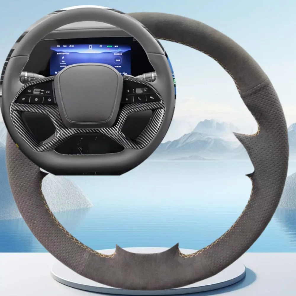 For BYD Song Plus Seal U 2020-2025 Hand Sewn Winter Warm Durable Suede Steering Wheel Cover Hand Sewn Car Interior Accessories