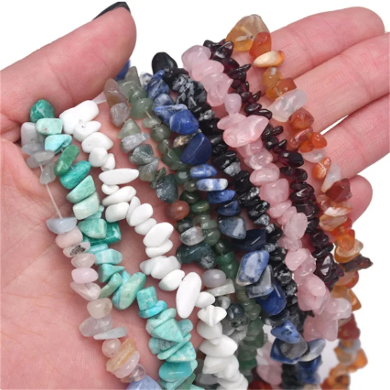 16 Inch Natural Stone Beads Chips Beads 5-8mm Irregular Crystal Agate Gravel Beads Diy Bracelet For Jewelly HK058