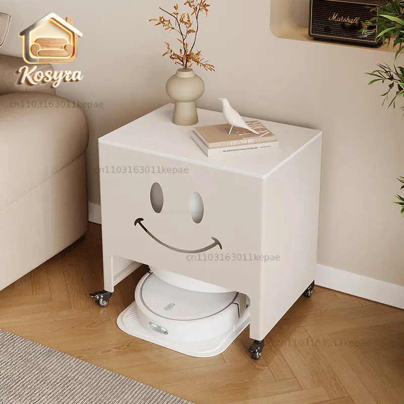 Shelf above sweeper with wheels Sweeping robot Base station Shielding cabinet Hidden storage cabinet Sofa side cabinet