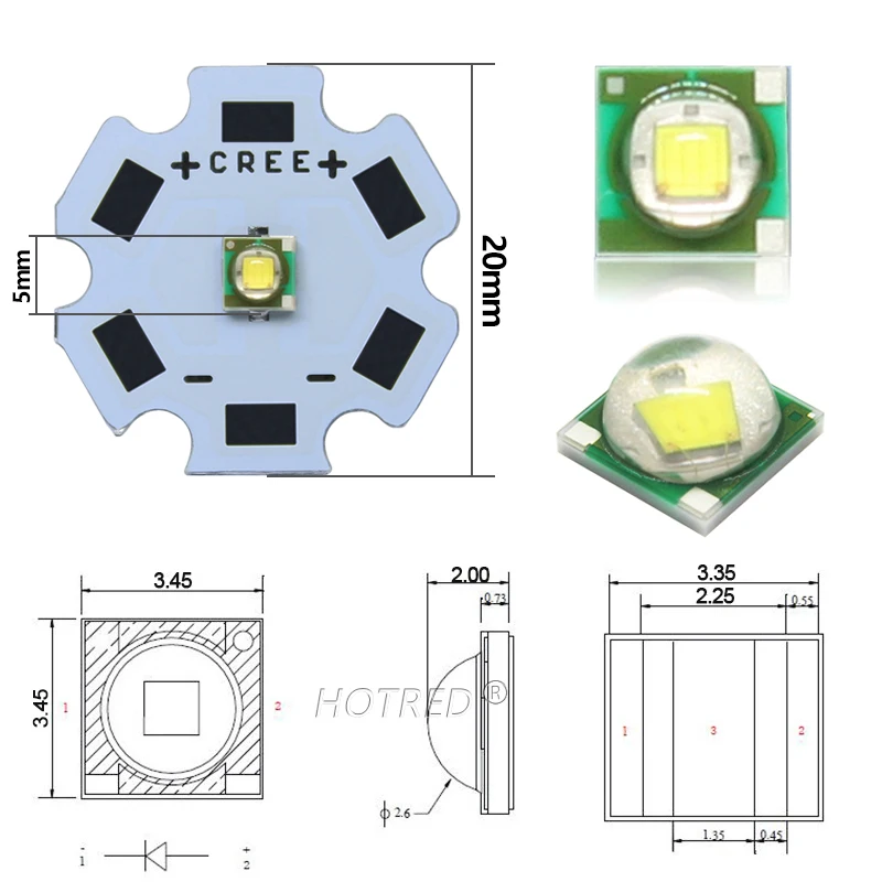 50PCS 3W 8W 10W High Power LED XPE 3535 XLM T6 XLM2 5050-L2T6 Chip Lamp Bead Diode Cold Warm White For Flashlight Spotlight DIY