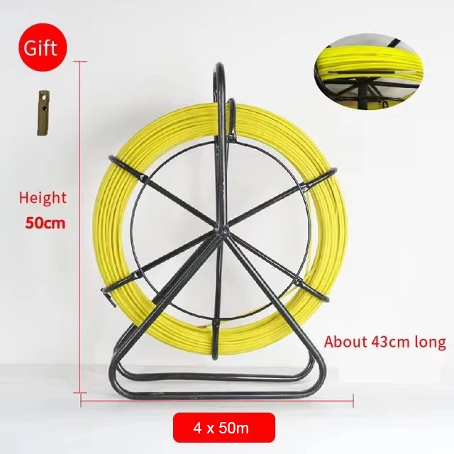 Elektricien Draadinvoerapparaat 4/5/7mm Glasvezel Draadkabel Doorvoerstaaf Visdraad Kabelontstopper Leider 50m/100m
