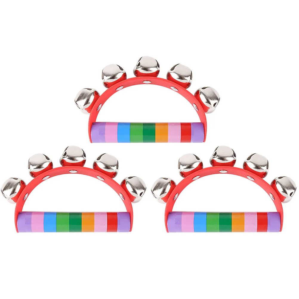 

3 Pcs Wooden Handbell Toys for Babies Interesting Rattle Plaything Music Baby Child