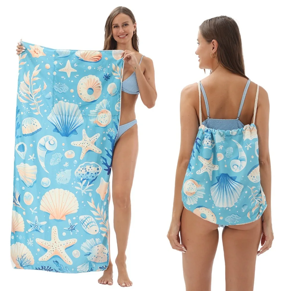 

Quick Drying Beach Towel Microfibre Extra Large Sandproof Adult Summer Printed Sports for Travel Super Absorbent Sea Star Design